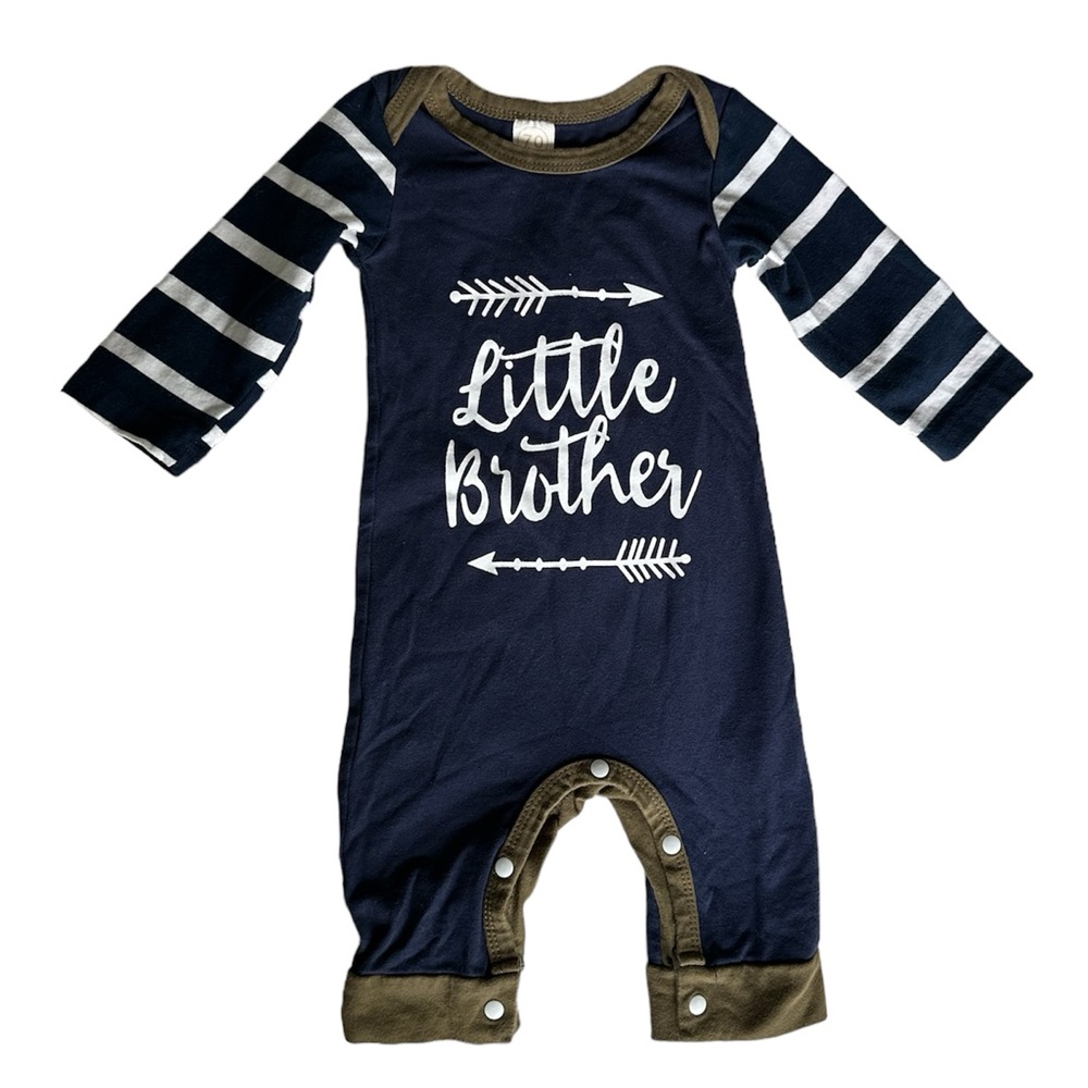 “little brother” 9-12 month fall romper